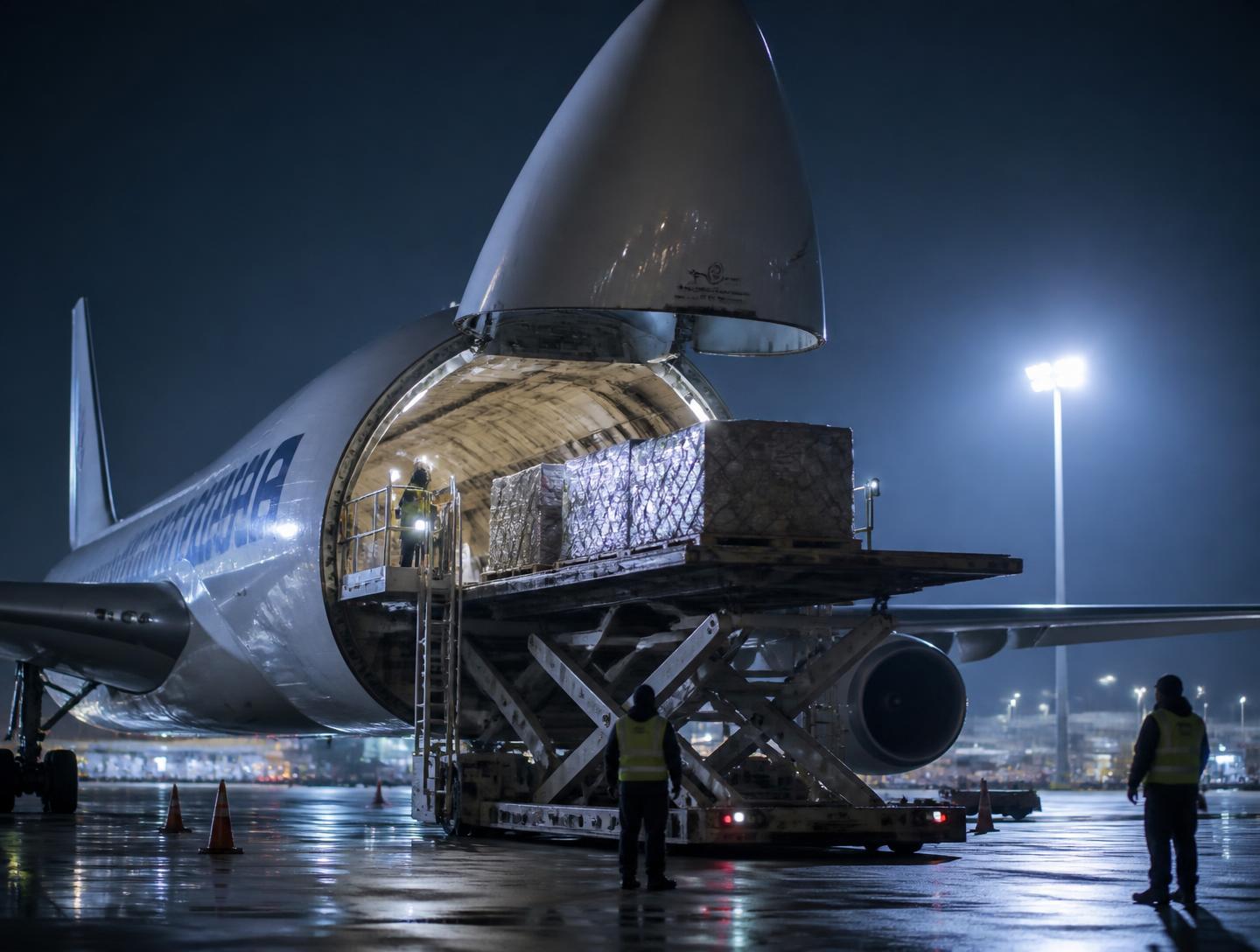 Avion cargo chargé sur le tarmac pour relier le Canada à la République démocratique du Congo